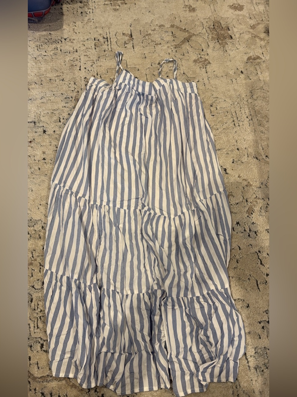 HYFVE Striped Blue & White Tiered Maxi Skirt - Lightweight Summer Style